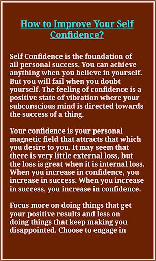 Self Confidence Skills