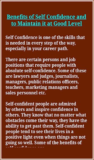 Self Confidence Skills